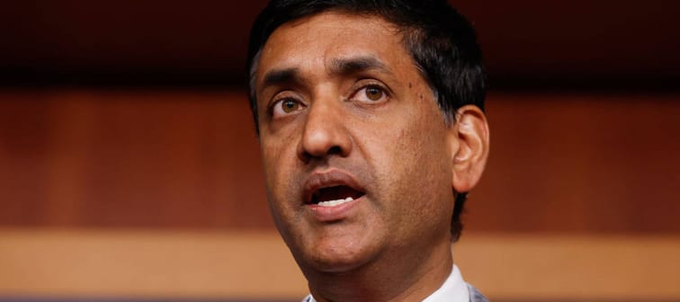Rep. Ro Khanna (D-CA) speaks during a news conference.