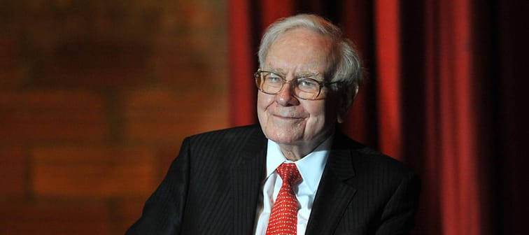 Warren Buffett is seen at Sokol Auditorium in Omaha, Nebraska.